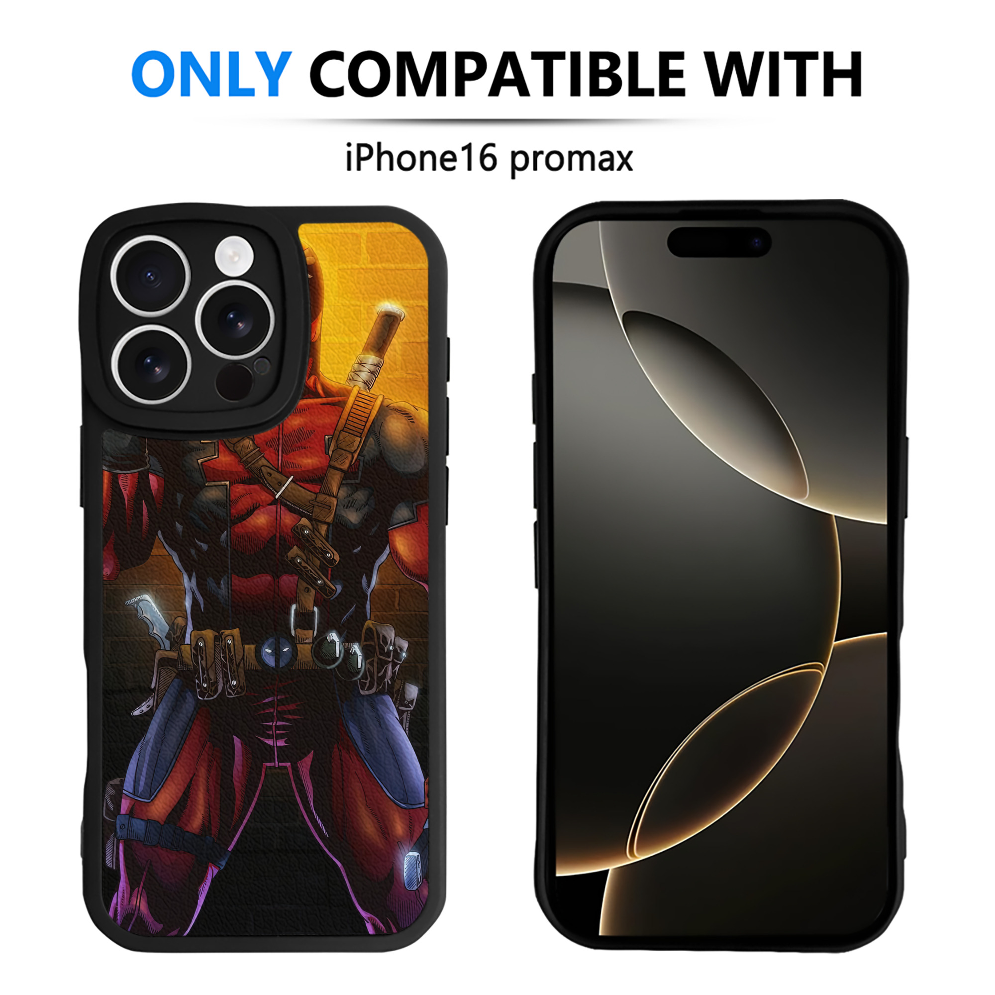 （画像用） Deadpool デッドプール 【iPhone 16シリーズ対応】シリコンスマホケース（レザー調） 材質：シリコン